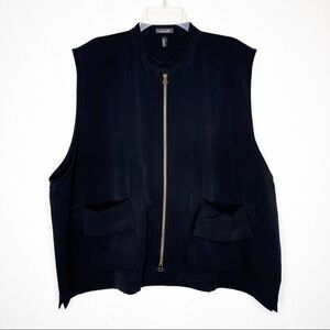 New Animale Zipper Oversized Vest Layer Pockets